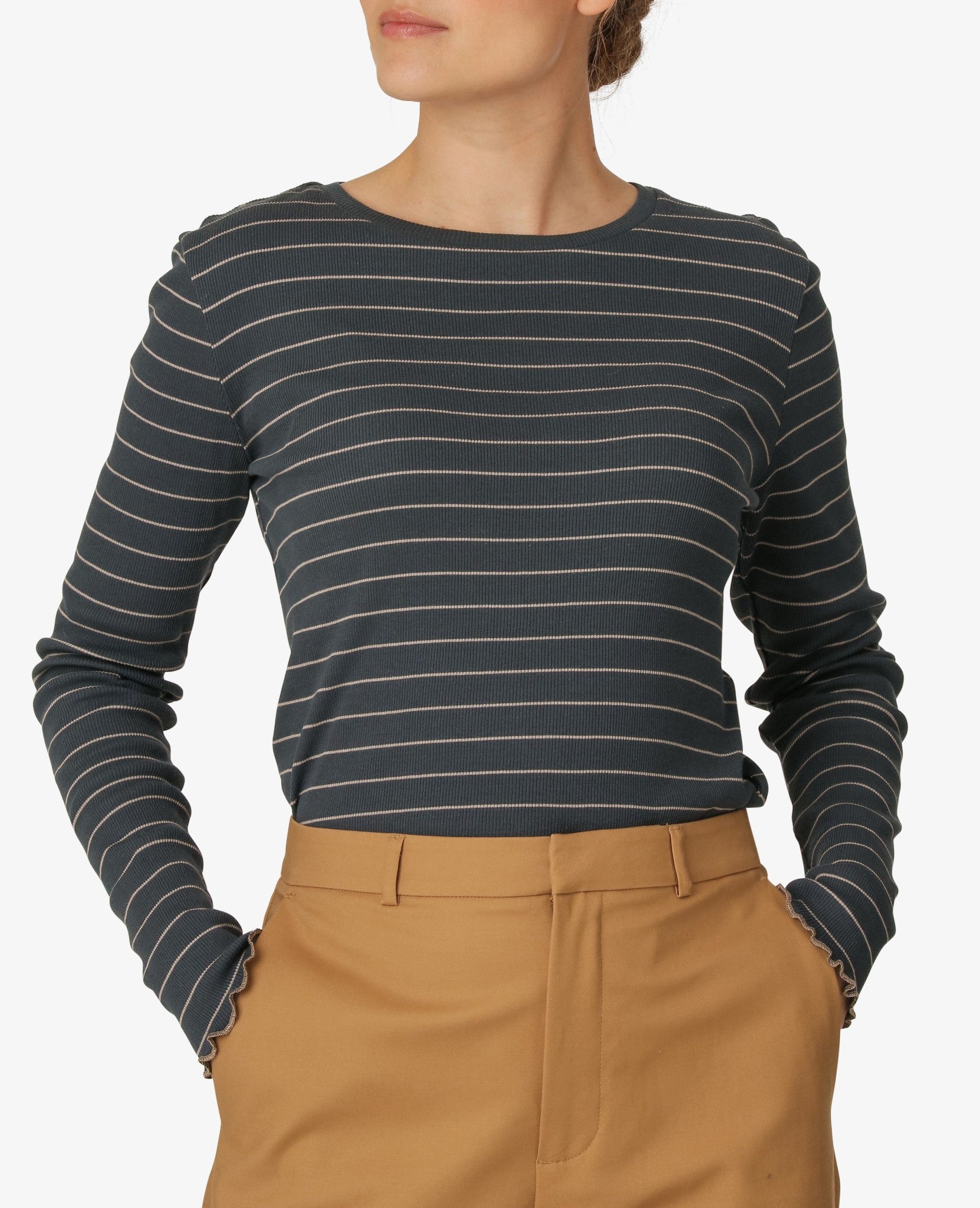 ESSENTIAL ORGANIC 2X2 RIB STR T-SHIRT