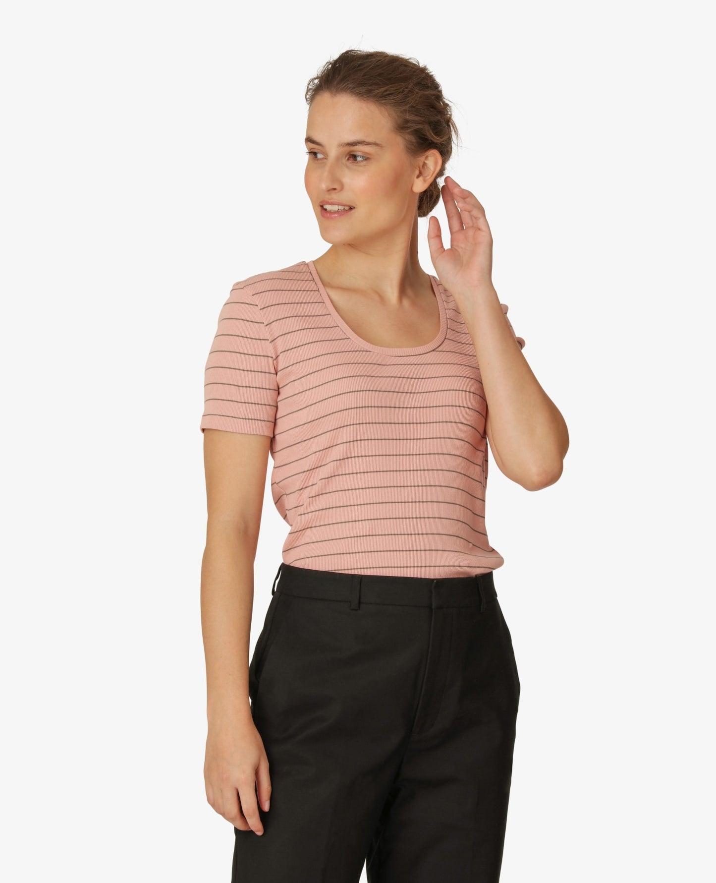 ESSENTIAL ORGANIC 2X2 RIB STR T-SHIRT
