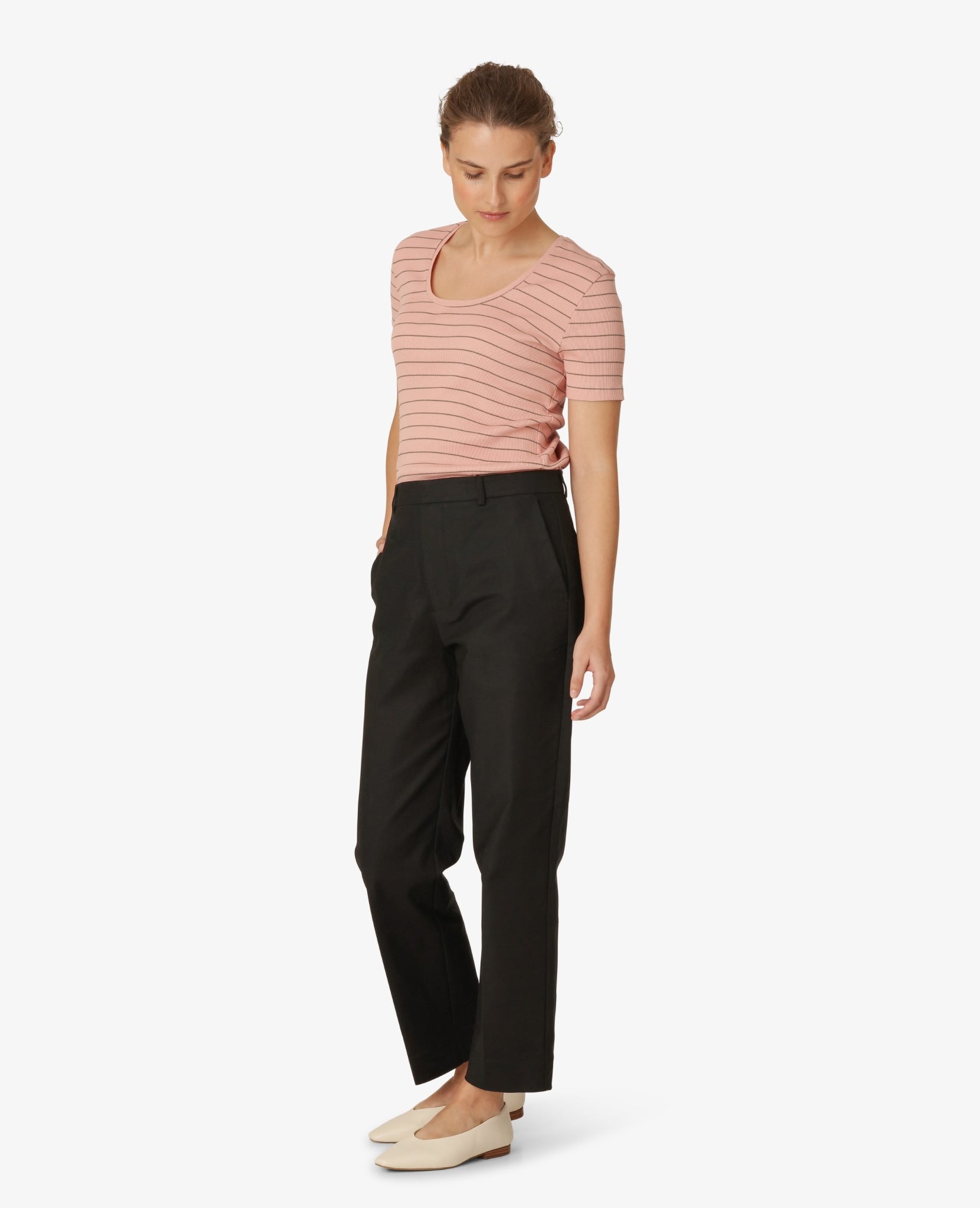 ESSENTIAL ORGANIC 2X2 RIB STR T-SHIRT