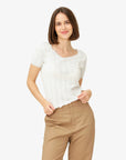 MINDYNN ORGANIC POINTELLE T-SHIRT