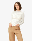 MINDYNN ORGANIC POINTELLE BLOUSE