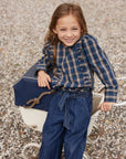 MINI ORG BLUE CHECK BLOUSE Molly´s Collective ApS Bluser