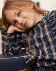 MINI ORG BLUE CHECK BLOUSE Molly´s Collective ApS Bluser