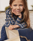MINI ORG BLUE CHECK BLOUSE Molly´s Collective ApS Bluser