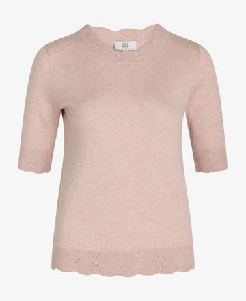 LOUISANN SHORT SLEEVE PULLOVER WITH POINTELLE