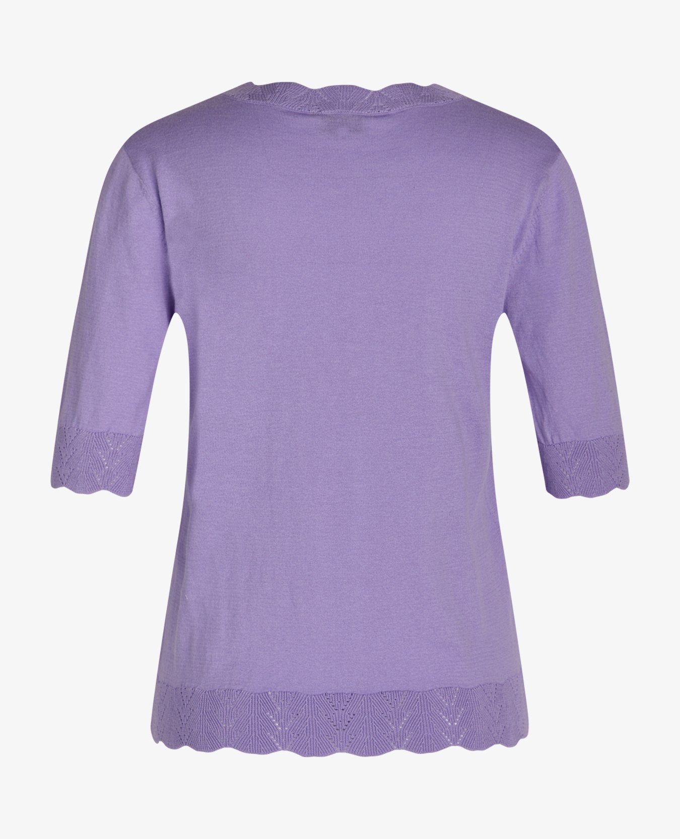 LOUISANN SHORT SLEEVE PULLOVER WITH POINTELLE