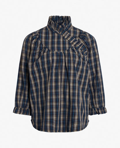 ORGANIC BLUE CHECK BLOUSE