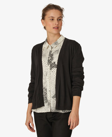 ESSENTIAL COTTON MELANGE CARDIGAN