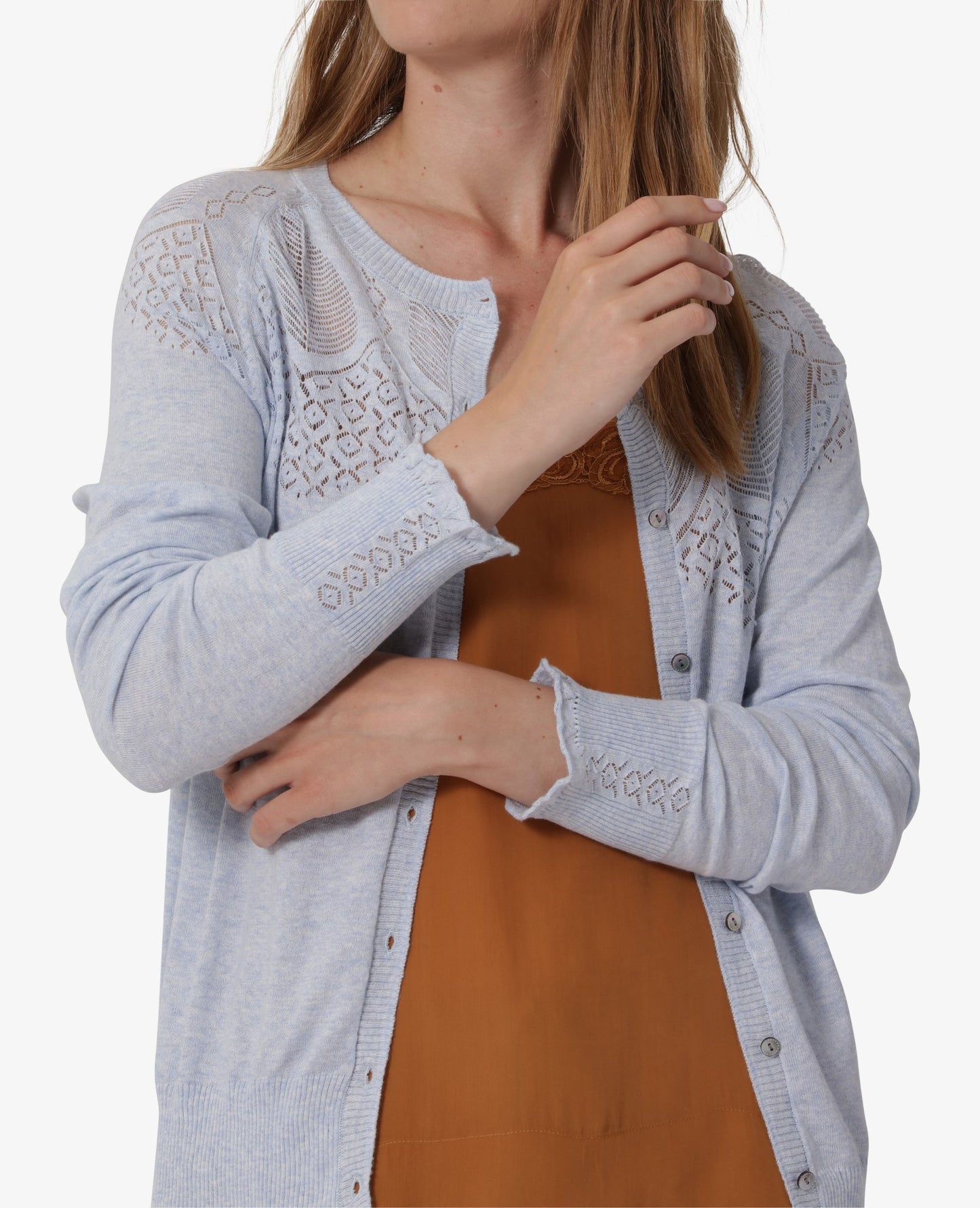 ESSENTIAL COTTON MELANGE CARDIGAN