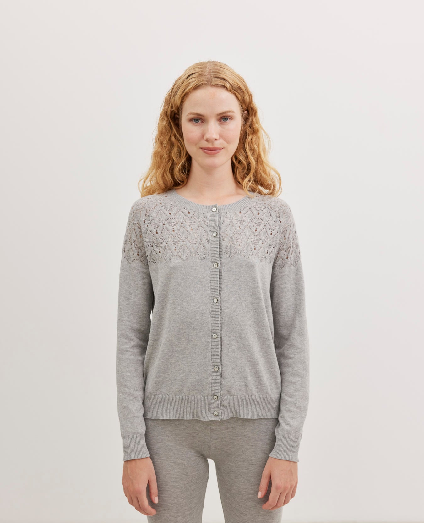 CLARANN ORGANIC COTTON KNIT CARDIGAN