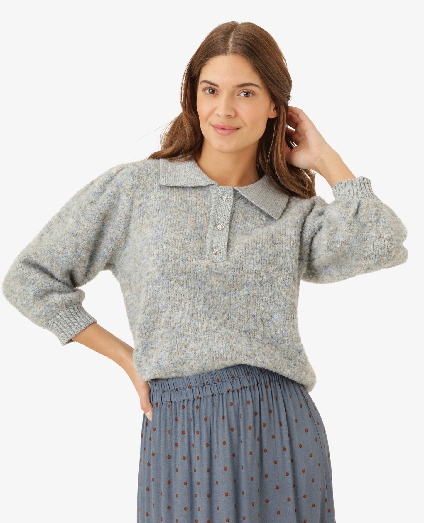 YRSANN WOOL MIX PULLOVER WITH COLLAR