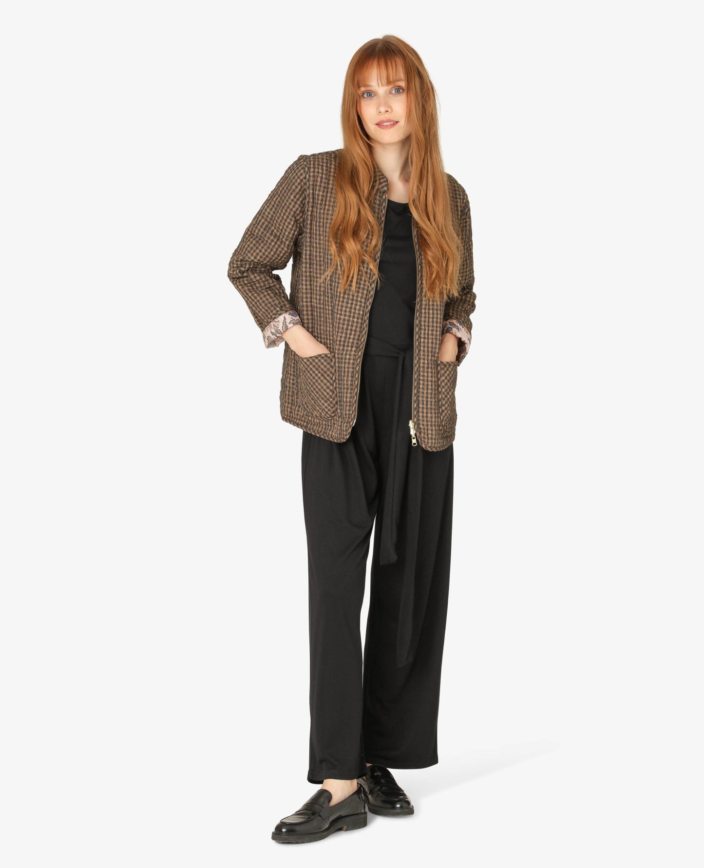 JULIANN JUMPSUIT WITH TIE-BELT