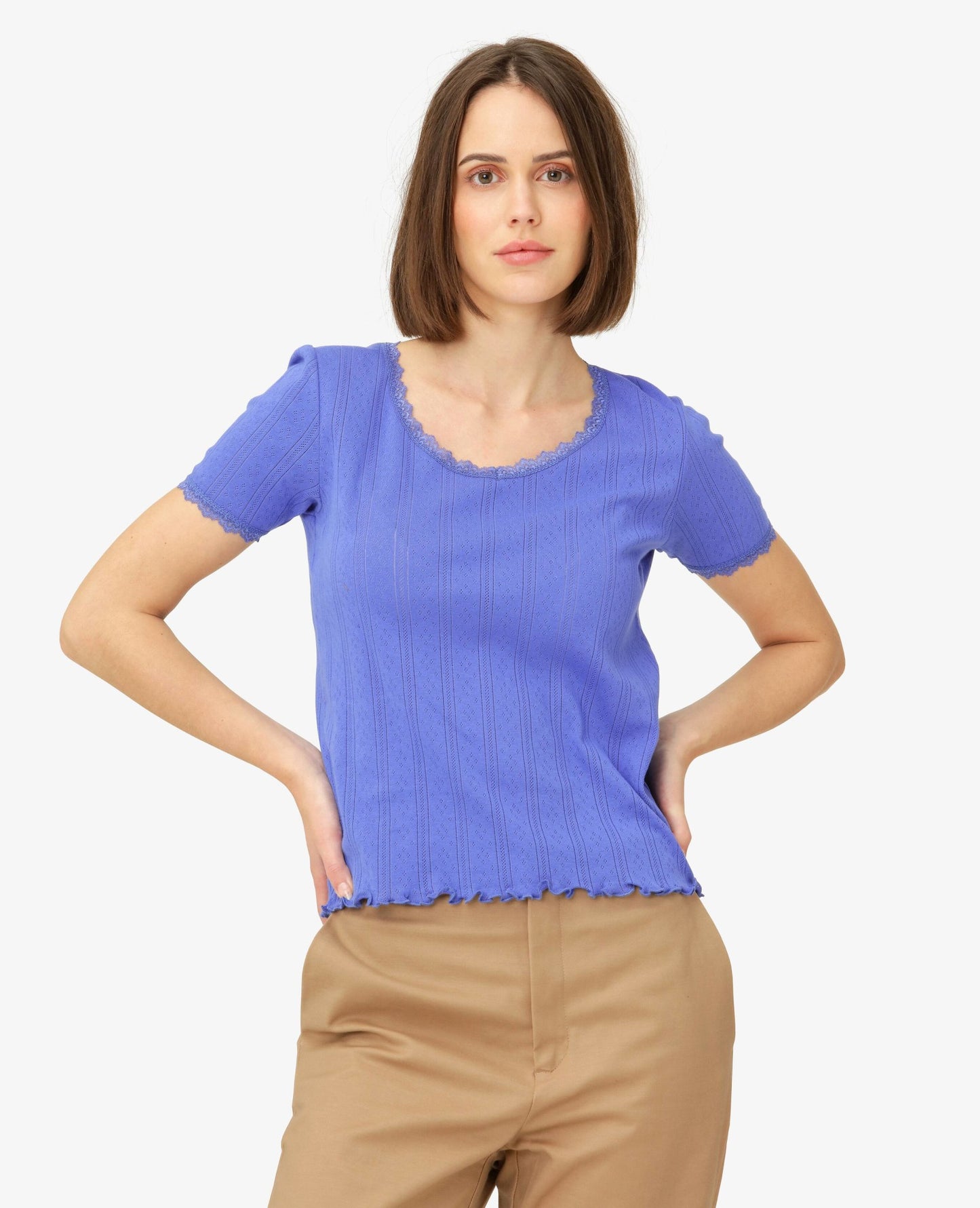 MINDYNN ORGANIC POINTELLE T-SHIRT