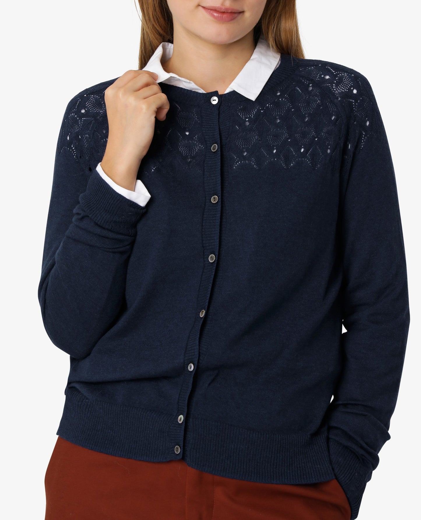 ESSENTIAL COTTON MELANGE CARDIGAN