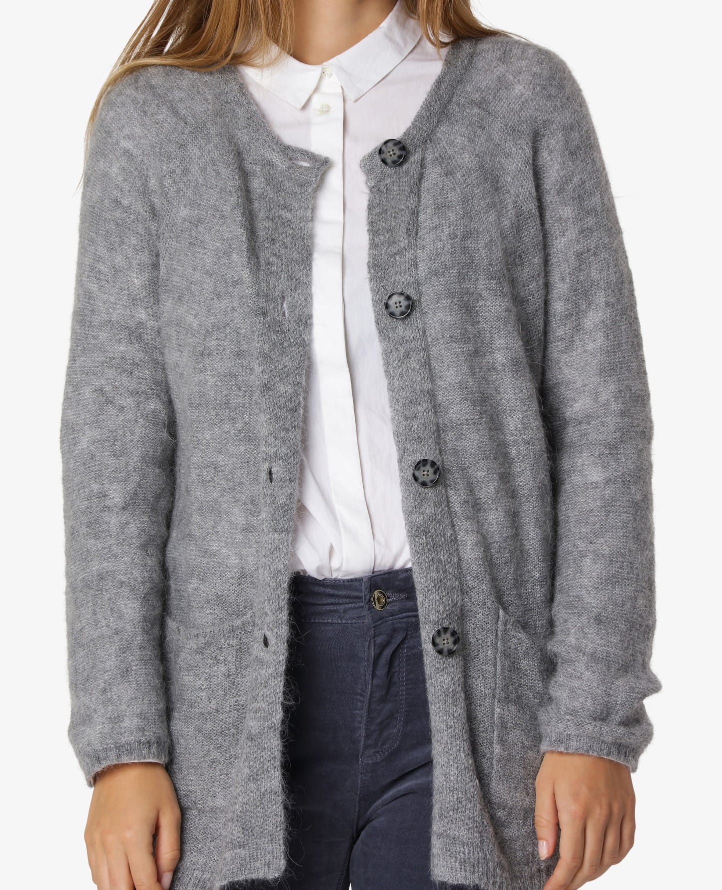 ESSENTIAL MELANGE MOHAIR CARDIGAN