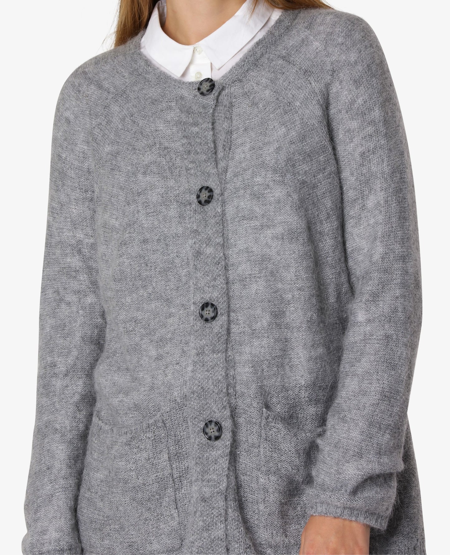 ESSENTIAL MELANGE MOHAIR CARDIGAN