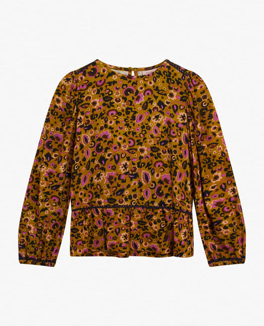 MINI FLOWER TWILL VISCOSE BLOUSE