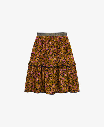 MINI FLOWER TWILL VISCOSE SKIRT