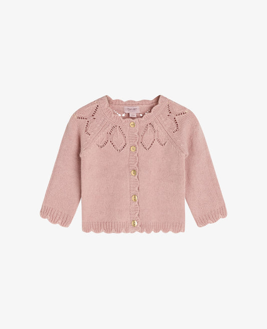 BABY POINTELLE WOOL CARDIGAN