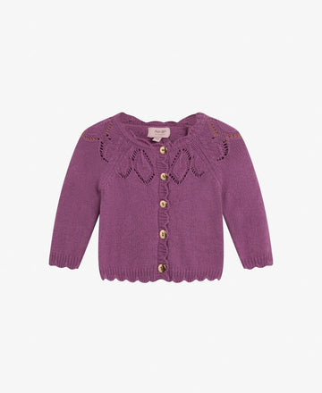 BABY POINTELLE WOOL CARDIGAN