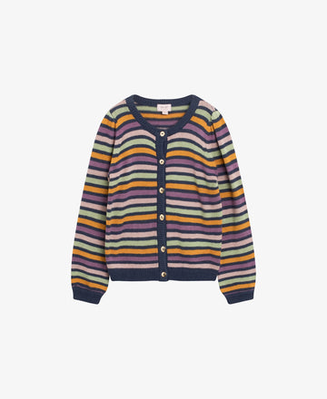 MINI FULL STRIPED WOOL CARDIGAN