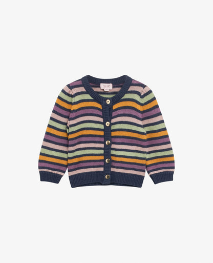 BABY FULL STRIPED WOOL CARDIGAN