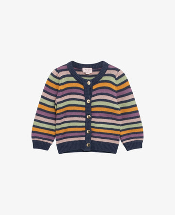 BABY FULL STRIPED WOOL CARDIGAN