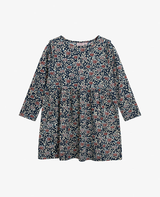 MINI BLUE FLOWER ORG. JERSEY DRESS