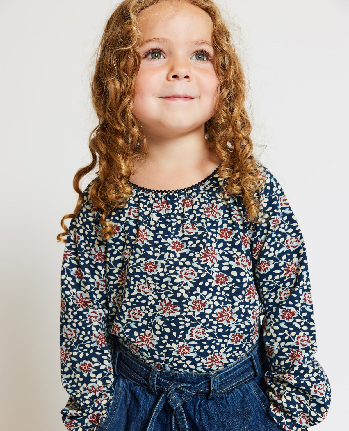 MINI BLUE FLOWER ORG. JERSEY T-SHIRT Molly´s Collective ApS T-shirt