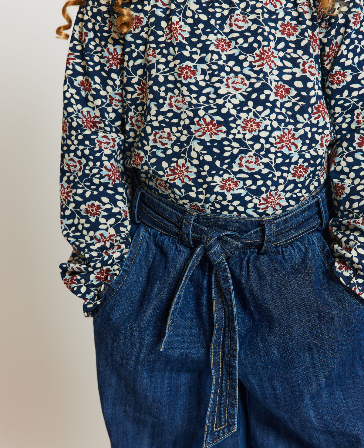 MINI BLUE FLOWER ORG. JERSEY T-SHIRT Molly´s Collective ApS T-shirt