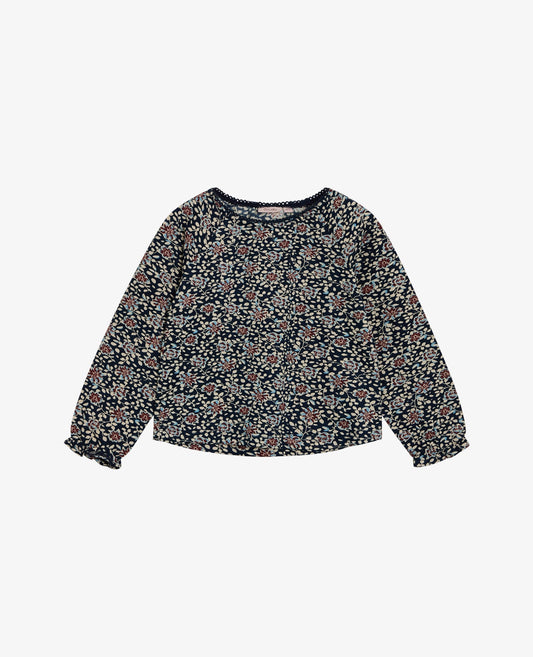 MINI BLUE FLOWER ORG. JERSEY T-SHIRT