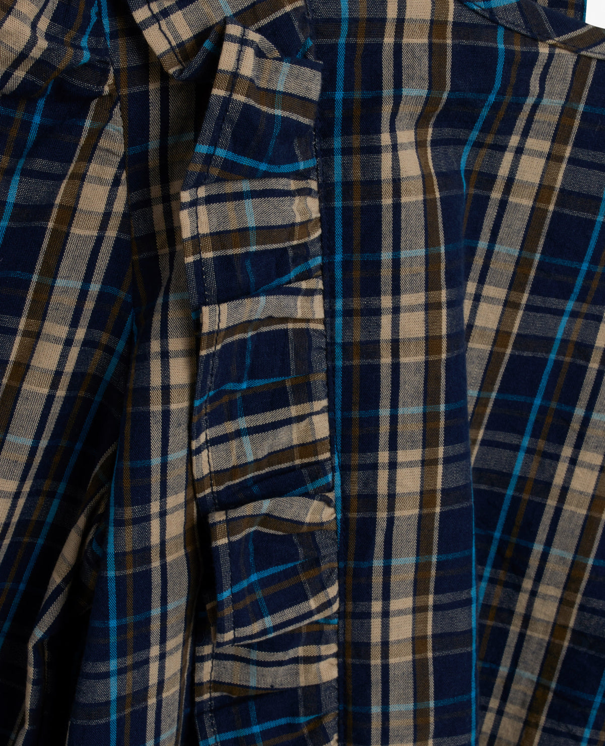 MINI ORG BLUE CHECK BLOUSE Molly´s Collective ApS Bluser