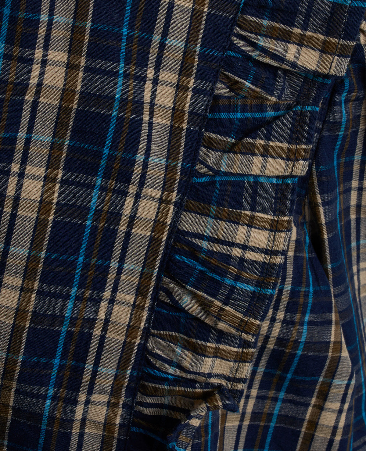 MINI ORG BLUE CHECK BLOUSE Molly´s Collective ApS Bluser