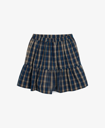 MINI ORG BLUE CHECK SKIRT