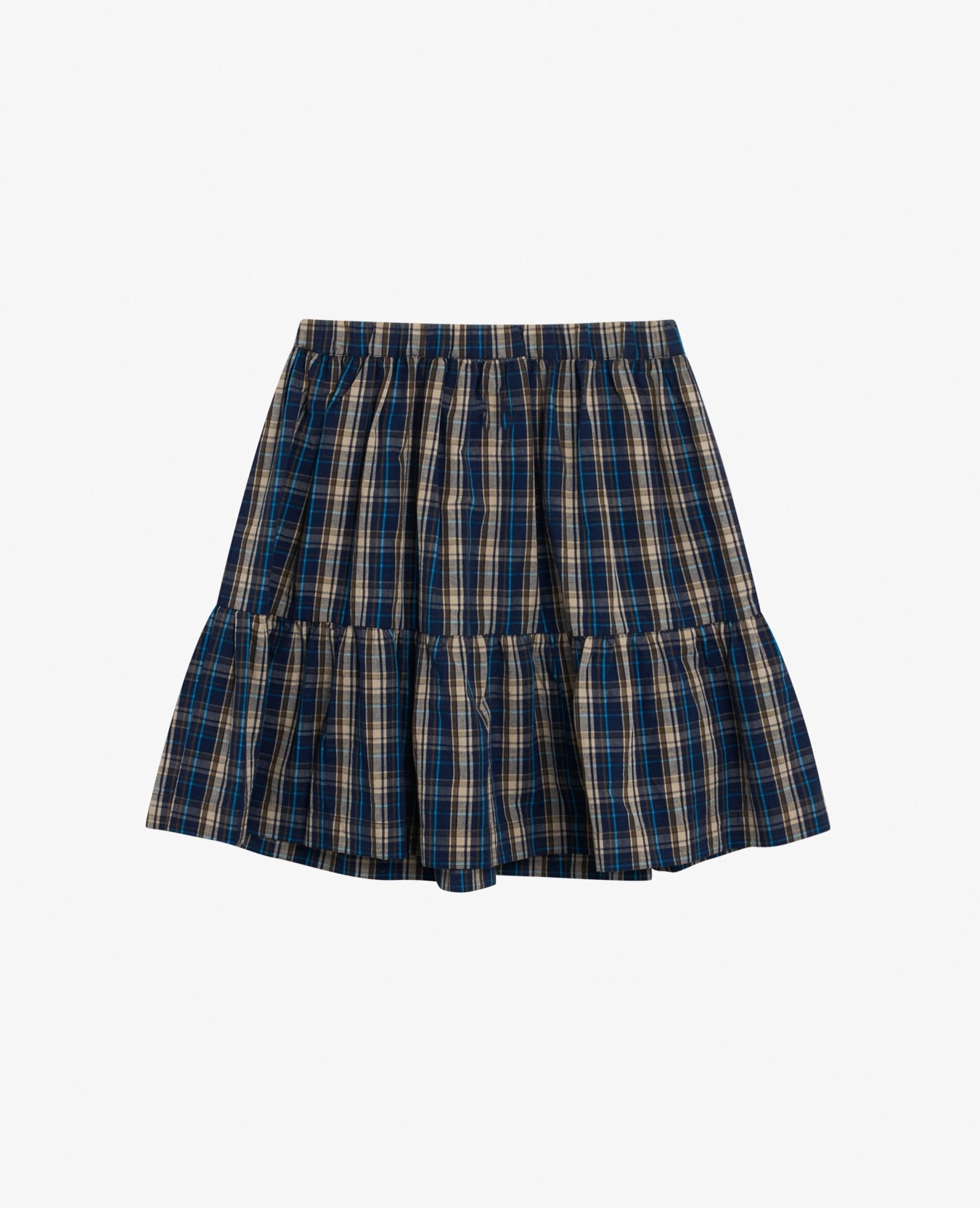 MINI ORG BLUE CHECK SKIRT