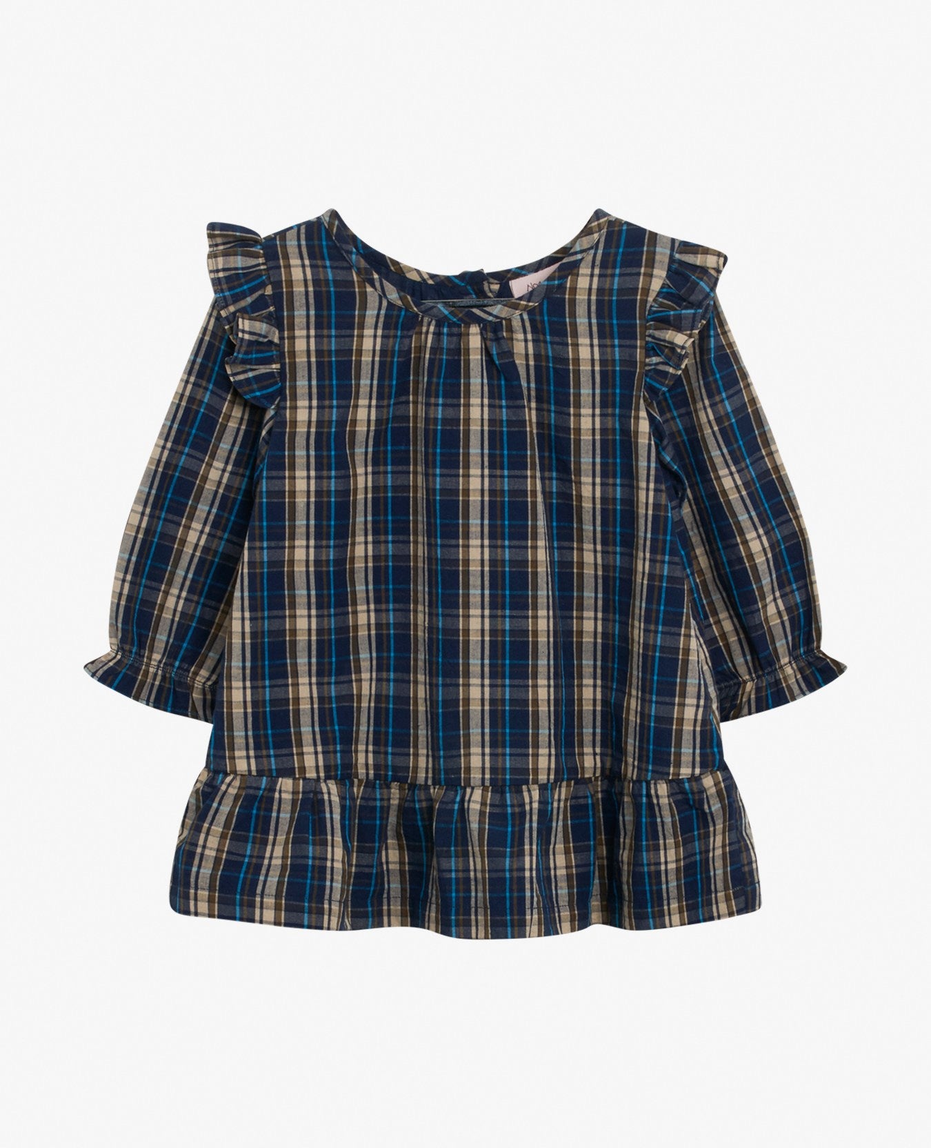 BABY ORG BLUE CHECK DRESS