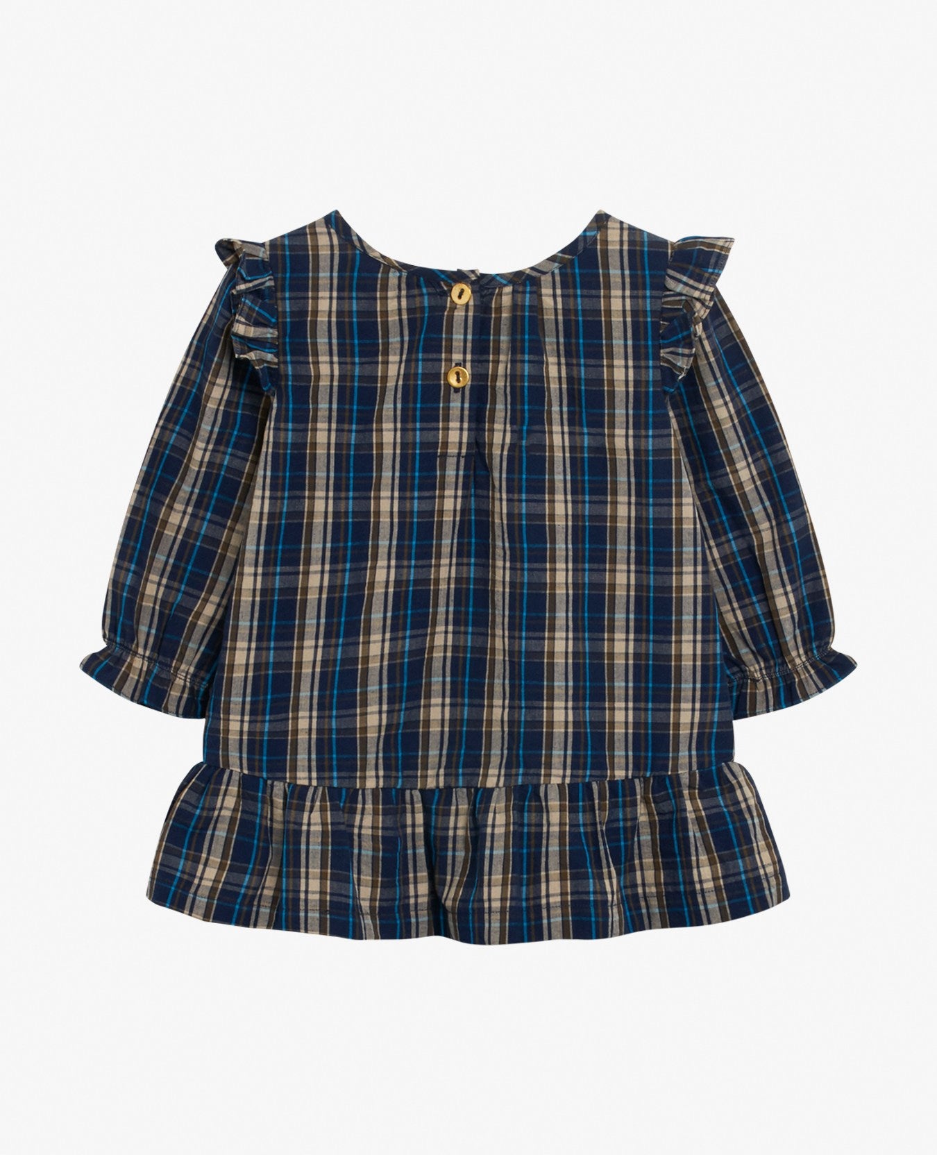 BABY ORG BLUE CHECK DRESS