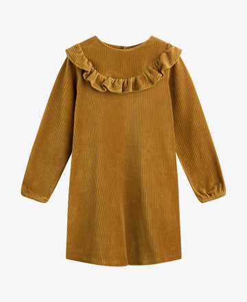 DAISYNNM CORDUROY DRESS WITH RUFFLE