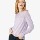 LOUISANN KNITTED POINTELLE PULLOVER