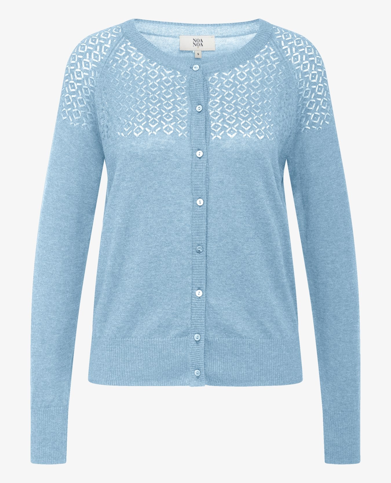 LOUISANN KNITTED POINTELLE CARDIGAN