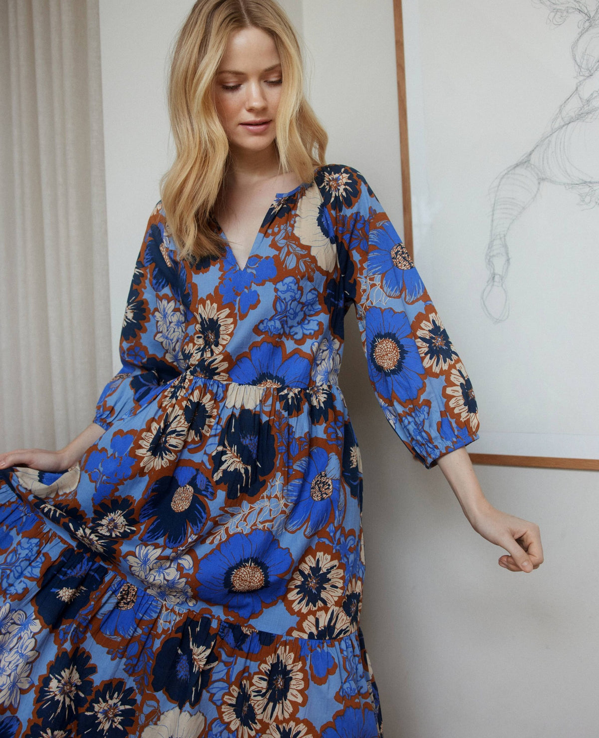 CAROLINANN KJOLE I ØKOLOGISK BOMULD Noa Noa ¾ sleeve dresses