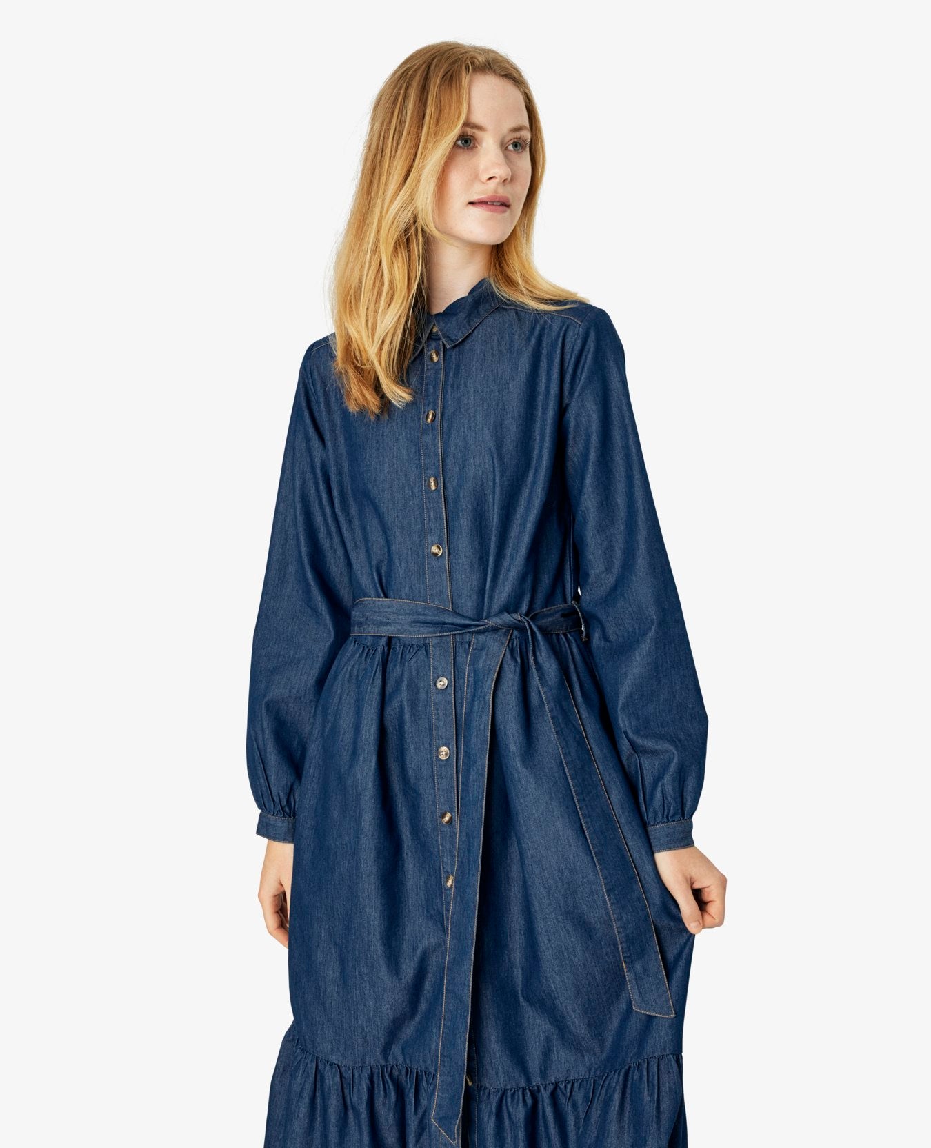 Full denim dress best sale