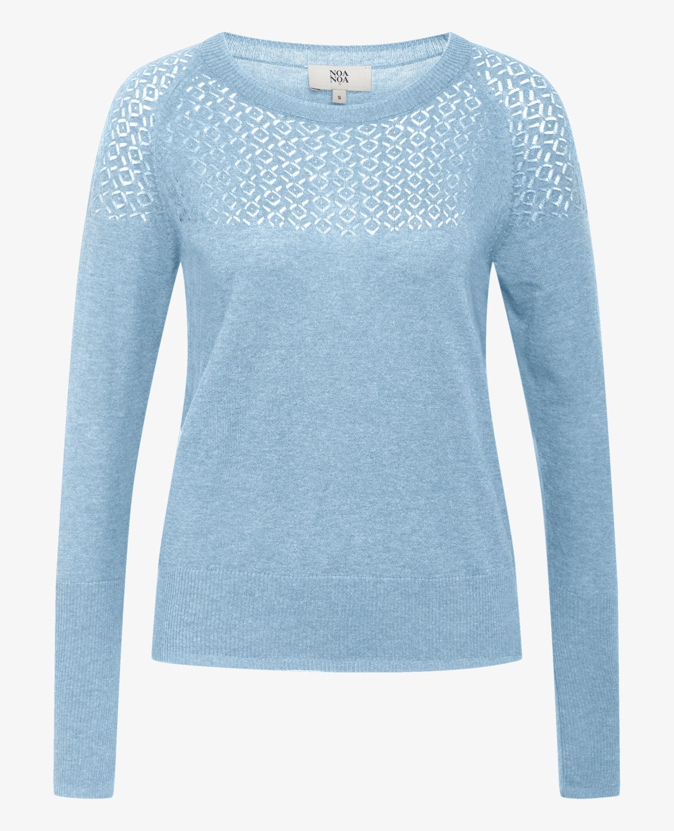 LOUISANN KNITTED POINTELLE PULLOVER