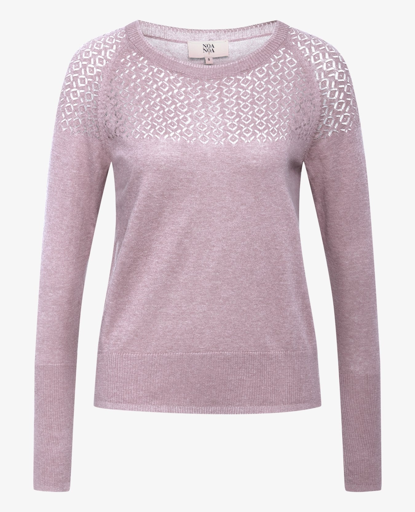 LOUISANN KNITTED POINTELLE PULLOVER