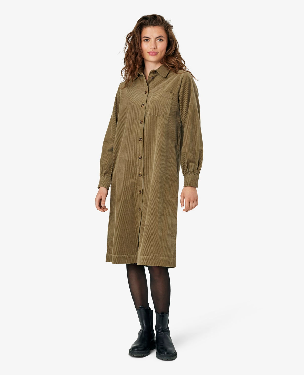 TRINENN FLØJLSKJOLE I ØKOLOGISK BOMULD Noa Noa Long sleeve dresses